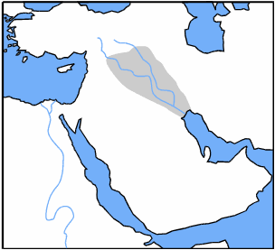 There is a map of the Near East without any international borders or labels.