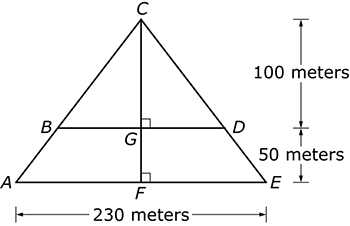 a drawing of a pyramid with a vertical cross section